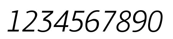 PFBulletinSansPro LightItalic Font, Number Fonts