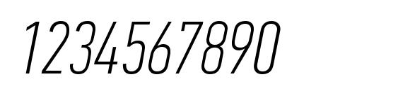 PFDinTextCompPro ThinItalic Font, Number Fonts