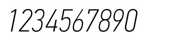 PFDinTextCondPro ThinItalic Font, Number Fonts