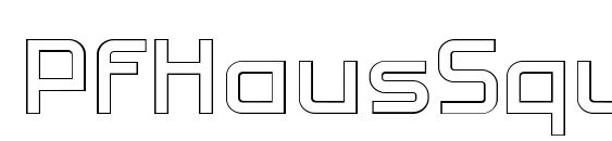 шрифт PFHausSquarePro LightOutline, бесплатный шрифт PFHausSquarePro LightOutline, предварительный просмотр шрифта PFHausSquarePro LightOutline