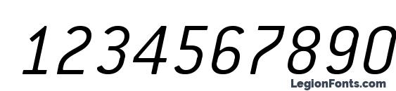 PFPremier Light Italic Font, Number Fonts