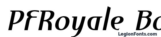 шрифт PFRoyale BoldItalic, бесплатный шрифт PFRoyale BoldItalic, предварительный просмотр шрифта PFRoyale BoldItalic