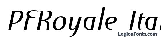 шрифт PFRoyale Italic, бесплатный шрифт PFRoyale Italic, предварительный просмотр шрифта PFRoyale Italic