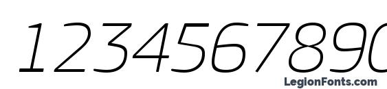 PFSquareSansPro ThinItalic Font, Number Fonts