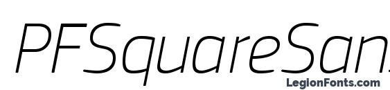 PFSquareSansPro ThinItalic Font