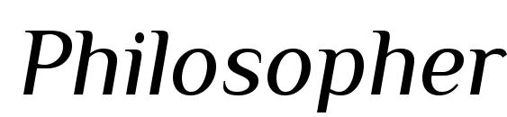 шрифт Philosopher Italic, бесплатный шрифт Philosopher Italic, предварительный просмотр шрифта Philosopher Italic