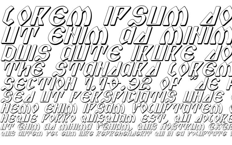 specimens Piper Pie 3D Italic font, sample Piper Pie 3D Italic font, an example of writing Piper Pie 3D Italic font, review Piper Pie 3D Italic font, preview Piper Pie 3D Italic font, Piper Pie 3D Italic font