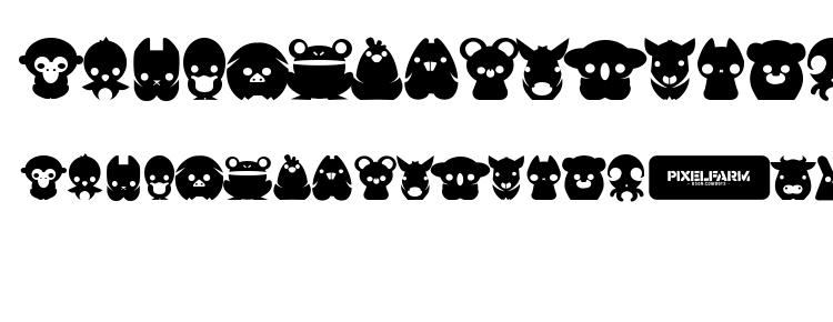 глифы шрифта Pixelfarm pets, символы шрифта Pixelfarm pets, символьная карта шрифта Pixelfarm pets, предварительный просмотр шрифта Pixelfarm pets, алфавит шрифта Pixelfarm pets, шрифт Pixelfarm pets