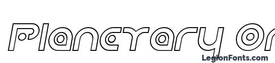 Planetary Orbiter Outline Italic Font