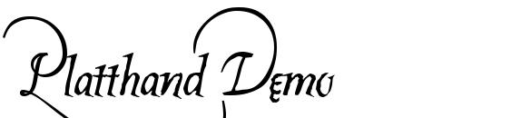 Platthand Demo font, free Platthand Demo font, preview Platthand Demo font