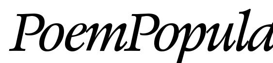 PoemPopular Italic font, free PoemPopular Italic font, preview PoemPopular Italic font