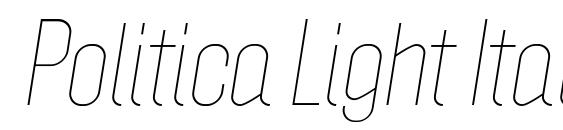 Politica Light Italic Font