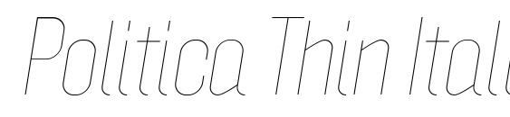 Politica Thin Italic font, free Politica Thin Italic font, preview Politica Thin Italic font