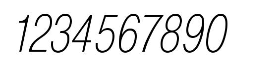 Pragmatica Condensed ExtraLight Oblique Font, Number Fonts