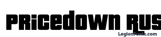 шрифт Pricedown Rus, бесплатный шрифт Pricedown Rus, предварительный просмотр шрифта Pricedown Rus