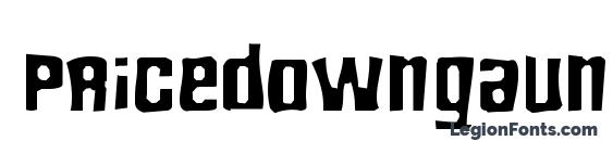 шрифт PricedownGaunt, бесплатный шрифт PricedownGaunt, предварительный просмотр шрифта PricedownGaunt