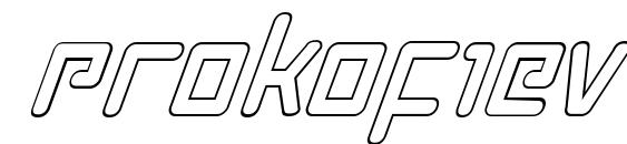 шрифт Prokofiev Outline Italic, бесплатный шрифт Prokofiev Outline Italic, предварительный просмотр шрифта Prokofiev Outline Italic