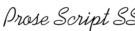 шрифт Prose Script SSi, бесплатный шрифт Prose Script SSi, предварительный просмотр шрифта Prose Script SSi