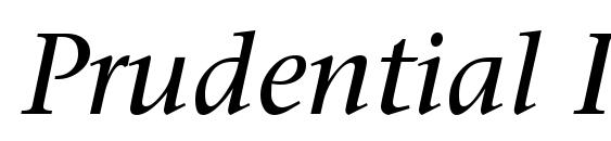 шрифт Prudential Italic, бесплатный шрифт Prudential Italic, предварительный просмотр шрифта Prudential Italic