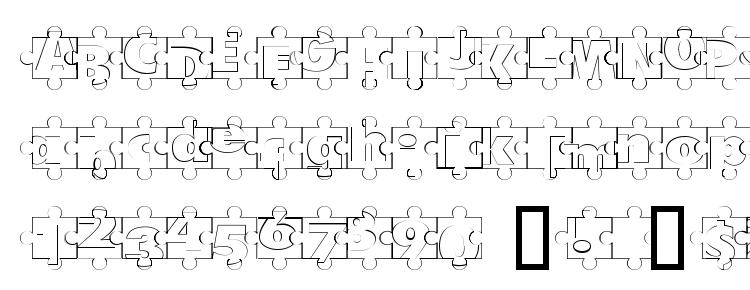 glyphs Puzzle Pieces Outline font, сharacters Puzzle Pieces Outline font, symbols Puzzle Pieces Outline font, character map Puzzle Pieces Outline font, preview Puzzle Pieces Outline font, abc Puzzle Pieces Outline font, Puzzle Pieces Outline font