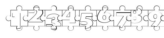 Puzzle Pieces Outline Font, Number Fonts