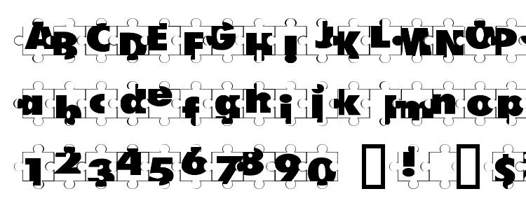 glyphs Puzzle Pieces font, сharacters Puzzle Pieces font, symbols Puzzle Pieces font, character map Puzzle Pieces font, preview Puzzle Pieces font, abc Puzzle Pieces font, Puzzle Pieces font