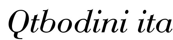 шрифт Qtbodini italic, бесплатный шрифт Qtbodini italic, предварительный просмотр шрифта Qtbodini italic