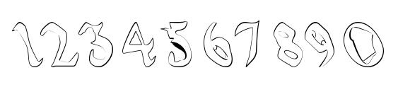 QuaelGothicHollowLeftyCondensed Font, Number Fonts