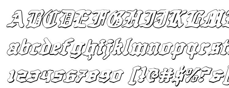 глифы шрифта Quest Knight 3D Italic, символы шрифта Quest Knight 3D Italic, символьная карта шрифта Quest Knight 3D Italic, предварительный просмотр шрифта Quest Knight 3D Italic, алфавит шрифта Quest Knight 3D Italic, шрифт Quest Knight 3D Italic