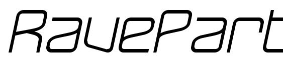 шрифт RaveParty Oblique, бесплатный шрифт RaveParty Oblique, предварительный просмотр шрифта RaveParty Oblique