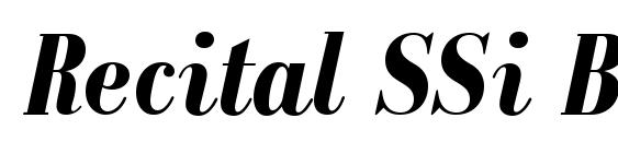 Recital SSi Bold Italic Font