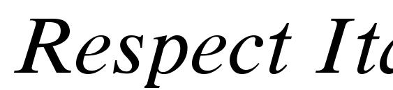 Respect Italic.001.001 font, free Respect Italic.001.001 font, preview Respect Italic.001.001 font