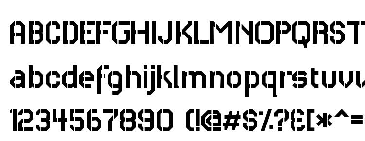 glyphs Rh carrier stencil font, сharacters Rh carrier stencil font, symbols Rh carrier stencil font, character map Rh carrier stencil font, preview Rh carrier stencil font, abc Rh carrier stencil font, Rh carrier stencil font