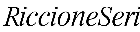 Шрифт RiccioneSerial Xlight Italic