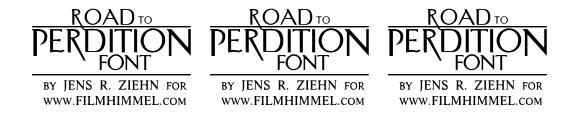 Road to Perdition Font, Number Fonts