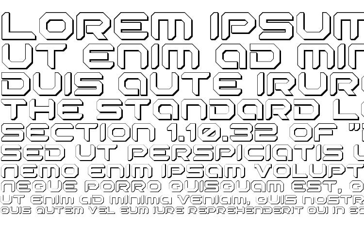 specimens Robotaur 3D font, sample Robotaur 3D font, an example of writing Robotaur 3D font, review Robotaur 3D font, preview Robotaur 3D font, Robotaur 3D font