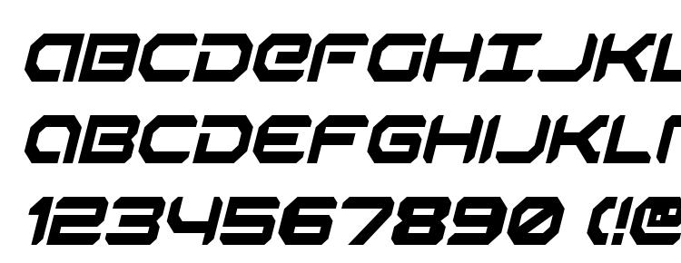 глифы шрифта Robotaur Condensed Italic, символы шрифта Robotaur Condensed Italic, символьная карта шрифта Robotaur Condensed Italic, предварительный просмотр шрифта Robotaur Condensed Italic, алфавит шрифта Robotaur Condensed Italic, шрифт Robotaur Condensed Italic