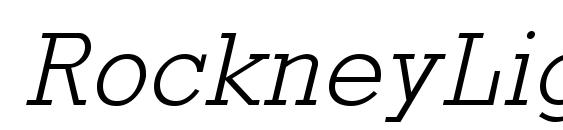 шрифт RockneyLight Italic, бесплатный шрифт RockneyLight Italic, предварительный просмотр шрифта RockneyLight Italic