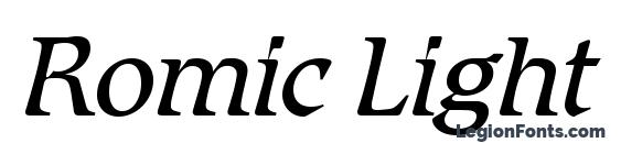 Romic Light Italic Plain font, free Romic Light Italic Plain font, preview Romic Light Italic Plain font