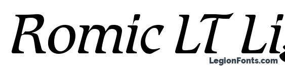 Romic LT Light Italic font, free Romic LT Light Italic font, preview Romic LT Light Italic font