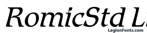RomicStd LightItalic font, free RomicStd LightItalic font, preview RomicStd LightItalic font