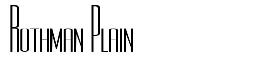Rothman Plain Font