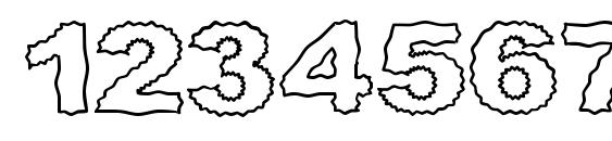 Roughhewn Outline Font, Number Fonts