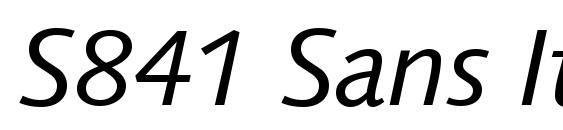 S841 Sans Italic font, free S841 Sans Italic font, preview S841 Sans Italic font