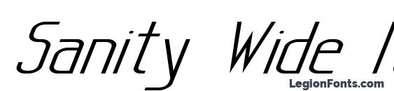 Sanity Wide Italic Font