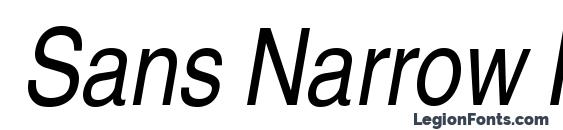 Sans Narrow ITALIC font, free Sans Narrow ITALIC font, preview Sans Narrow ITALIC font