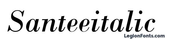 шрифт Santeeitalic, бесплатный шрифт Santeeitalic, предварительный просмотр шрифта Santeeitalic