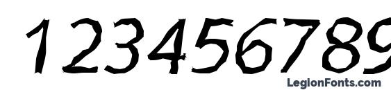 SaxonyRandom Italic Font, Number Fonts