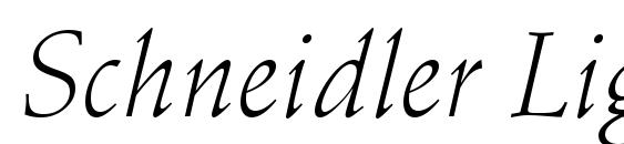 Schneidler Light Italic BT Font, All Fonts