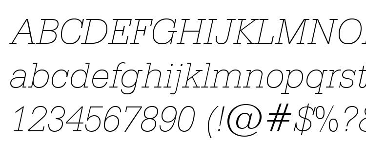 глифы шрифта Serifa Thin Italic BT, символы шрифта Serifa Thin Italic BT, символьная карта шрифта Serifa Thin Italic BT, предварительный просмотр шрифта Serifa Thin Italic BT, алфавит шрифта Serifa Thin Italic BT, шрифт Serifa Thin Italic BT